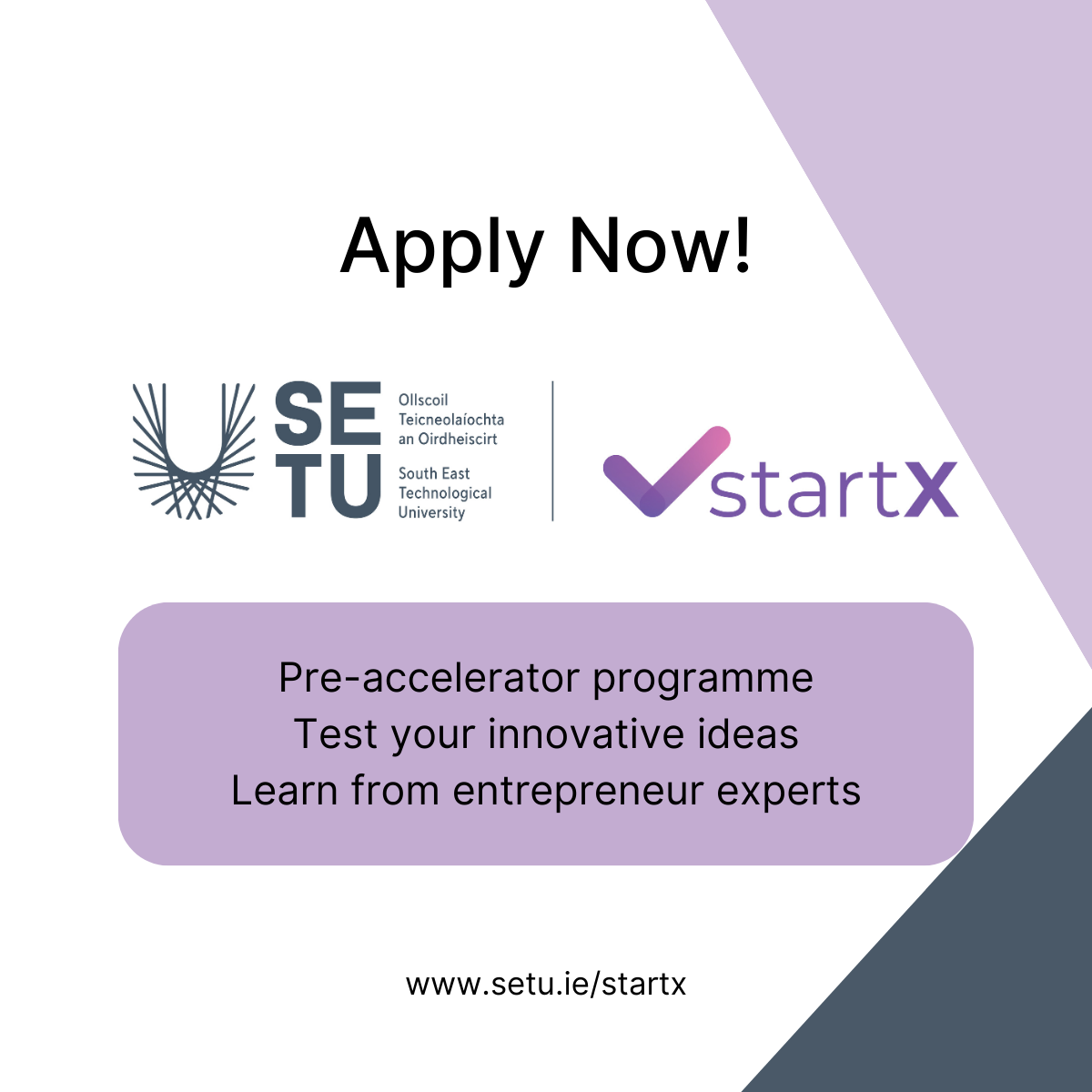 SETU Unveils StartX Entrepreneurship Programme to Foster Regional Innovation StartX Entrepreneurship Programme aim is to bolster innovation and entrepreneurship in the South East.