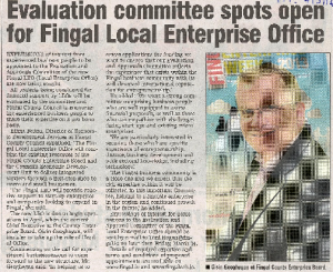 Evaluation Committee Spots Open for Fingal Local Enterprise Office front page preview
                  
