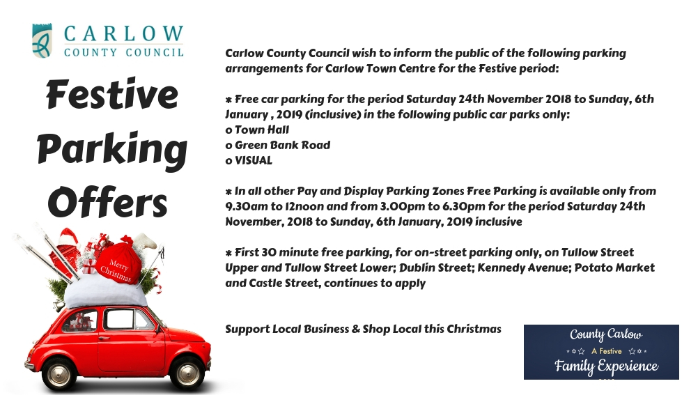 Carlow Town Parking Arrangements Christmas Offers