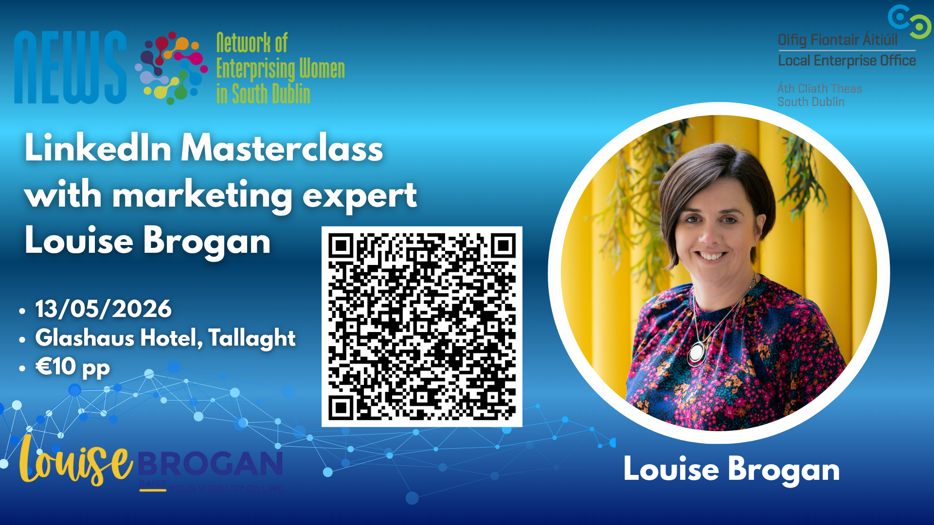 Louise-Brogan-holding-page-and-QR-code